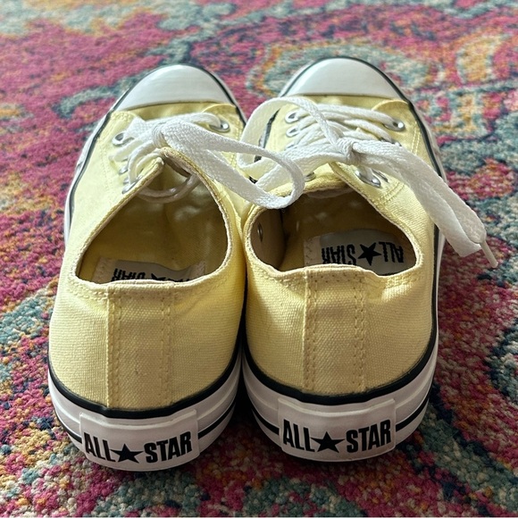 Converse | Unisex Light Yellow Low-Top Lace Up Classic All Star Sneakers, M5 W8 - Picture 4 of 16